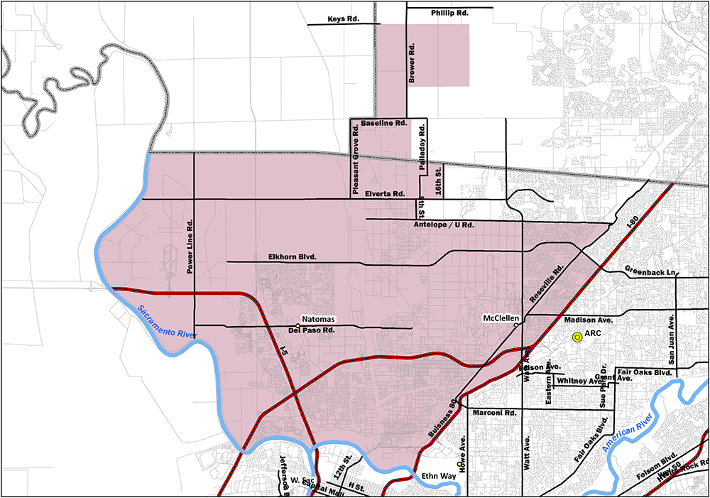 Map of service area 1