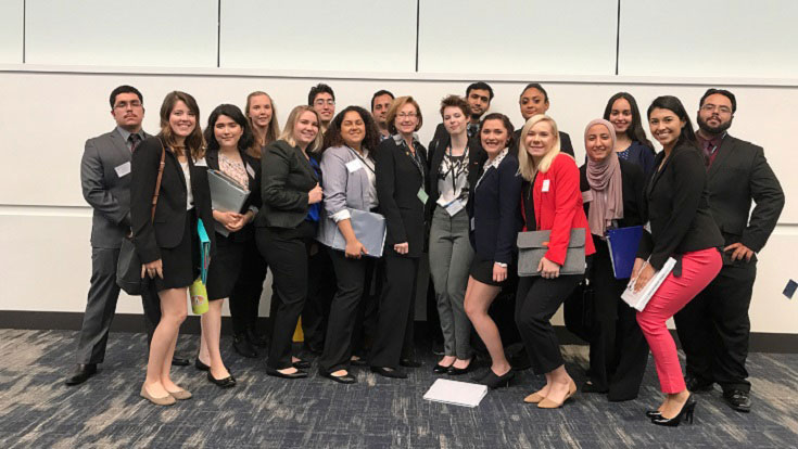 American River College's Model United Nations club members dressed in professional attire