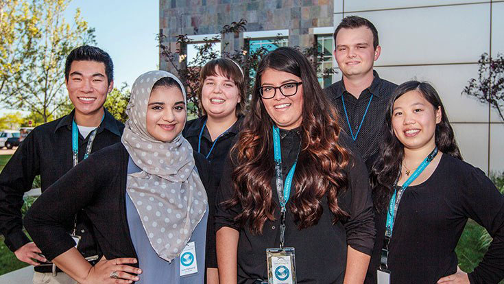 A group of diverse student ambassadors