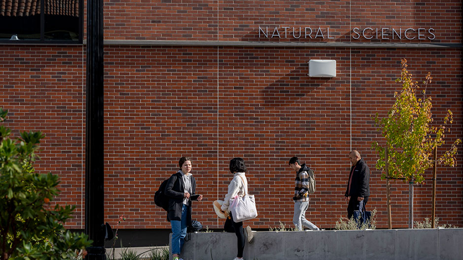 Photo of student outside SCC Natural Sciences Building